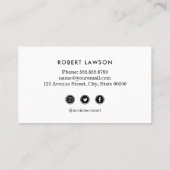 水彩ブルークラス卒業名ソーシャルアイコン 名刺 (裏面)