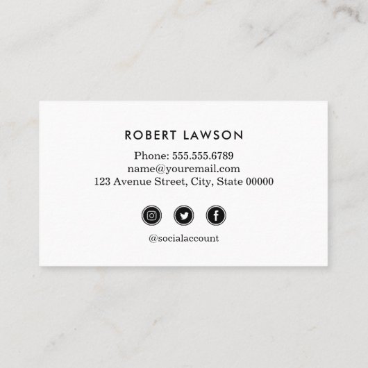 水彩ブルークラス卒業名ソーシャルアイコン 名刺 (裏面)