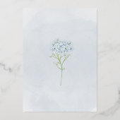 水彩ブルークロスアジサイの花 洗礼 箔招待状 (裏面)