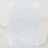 水彩ブルークロス 洗礼式 箔招待状 (裏面)