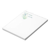 水彩ブルーグリーントンボのアートからのメモ ノートパッド (回転)