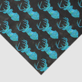 水彩ブルーグリーン鹿(黒地) 薄葉紙 (詳細)