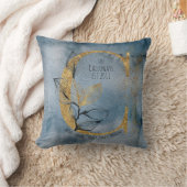 水彩ブルーグレー金ゴールドCモノグラム装飾用クッション クッション (ブランケット)