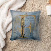 水彩ブルーグレー金ゴールドFモノグラム装飾用クッション クッション (ブランケット)