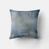 水彩ブルーグレー金ゴールドHモノグラム装飾用クッション クッション (裏面)