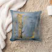 水彩ブルーグレー金ゴールドLモノグラム装飾用クッション クッション (ブランケット)