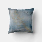 水彩ブルーグレー金ゴールドNモノグラム装飾用クッション クッション (裏面)