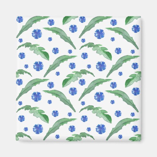 水彩ブルーコーンフラワー マグネット (正面)