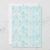 水彩ブルーシェブロンベビー誕生のお知らせ 案内状 (裏面)