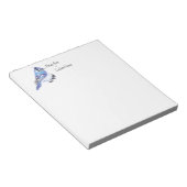 水彩ブルージェイ名前をカスタムする・バードからのニュース ノートパッド (アングル)