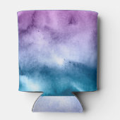 水彩ブルースとパープル – すべてのオプション 缶クーラー (裏面)