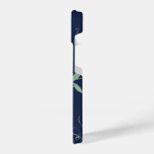 水彩ブルースイートピーズガーデンフラワーフローラ iPhoneケース (左側面)