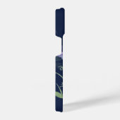 水彩ブルースイートピーズガーデンフラワーフローラ iPhoneケース (右側面)