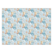 水彩ブルーストライプクリスマスのクッキー&ココアクリスマス テーブルクロス (正面(横))