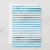 水彩ブルーストライプシンプルベビーシャワー 招待状 (裏面)