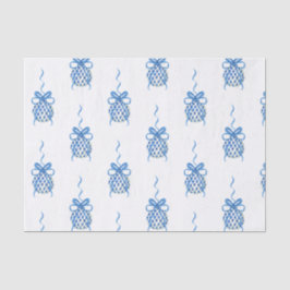 水彩ブルーチャイノエリーオーナメントクリスマス 薄葉紙