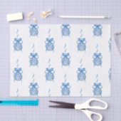 水彩ブルーチャイノエリーオーナメントクリスマス 薄葉紙 (クラフト)