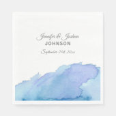 水彩ブルーティール（緑がかった色）ターコイズウォーター結婚ズ スタンダードランチョンナプキン (正面)