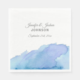 水彩ブルーティール（緑がかった色）ターコイズウォーター結婚ズ スタンダードランチョンナプキン