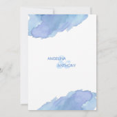 水彩ブルーティール(緑がかった色)ビーチ結婚式招待状 招待状 (裏面)