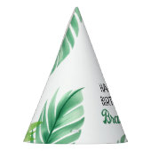 水彩ブルートレックス緑の子供たち3rd誕生日 パーティーハット (左)