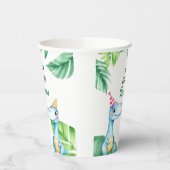 水彩ブルートレックス緑の子供たち3rd誕生日 紙コップ (左)