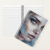 水彩ブルートーンウーマンポートレート ノートブック (内側)