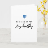 水彩ブルーハートステイ カード (黄色い花)