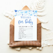 水彩ブルーハートバレンタインデーベビー 招待状