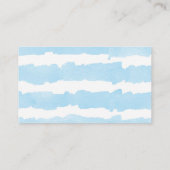 水彩ブルーハートモダンおむつラッフルチケット エンクロージャーカード (裏面)