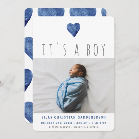 水彩ブルーハート発表 案内状 (正面/裏面)