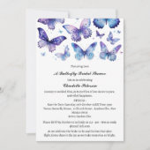 水彩ブルーバタフライブライダルシャワー 招待状 (正面)