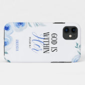 水彩ブルーバラガーリー信仰 Case-Mate iPhoneケース (裏面(横))