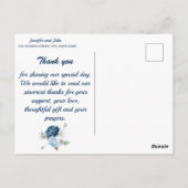 水彩ブルーバラフローラありがとう結婚さん ポストカード (裏面)