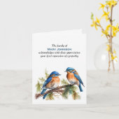 水彩ブルーバード悔やみや弔慰ありがとう カード (黄色い花)