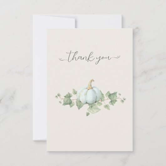 水彩ブルーパンプキンサンキューカード サンキューカード (正面)