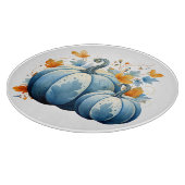 水彩ブルーパンプキンス&紅葉 カッティングボード (角)