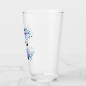 水彩ブルーパープルフローラリースカスタム文字 タンブラーグラス (左)