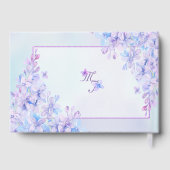 水彩ブルーパープル薄紫フラワーゲストブック ゲストブック (裏面)