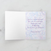 水彩ブルーパープル薄紫フ結婚ラワーズカード カード (内部)