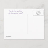 水彩ブルーパープル薄紫花保存日 案内ポストカード (裏面)