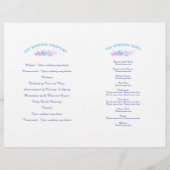 水彩ブルーピンクつる植物フローラ結婚式 (裏面)