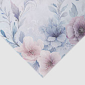 水彩ブルーピンクの花柄ティッシュペーパー 薄葉紙 (詳細)