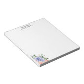 水彩ブルーピンクアジサイフローラ ノートパッド (アングル)