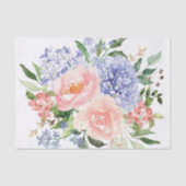 水彩ブルーピンクアジサイ牡丹春フローラ 薄葉紙 (正面)
