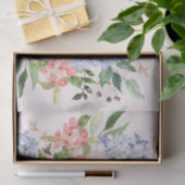 水彩ブルーピンクアジサイ牡丹春フローラ 薄葉紙 (ギフト)