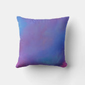 水彩ブルーピンクパープル抽象芸術 クッション (裏面)