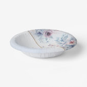 水彩ブルーピンクフラワーパターン ペーパーボウル (傾斜あり)