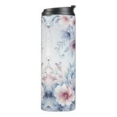 水彩ブルーピンクフローラサーマルタンブラー タンブラー (回転左)
