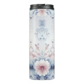 水彩ブルーピンクフローラサーマルタンブラー タンブラー (裏面)